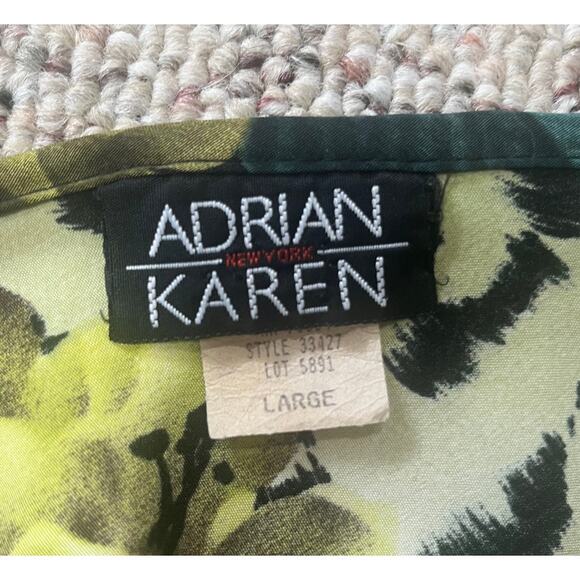 Vintage Adrian Karen Animal Print Floral Tropical Sleeveless Dress Size L - Picture 6 of 6